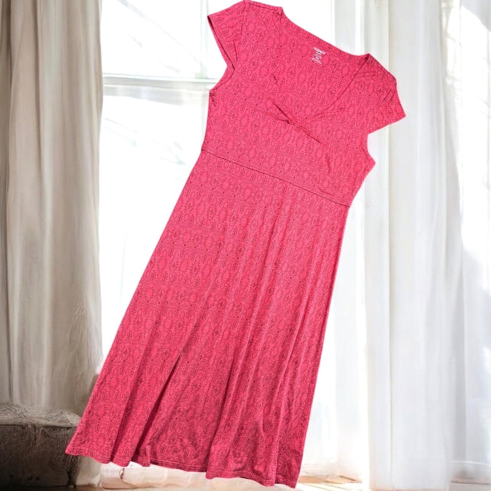 Toad&Co Rosemarie Dress Women Small Pink Geometric Organic Cotton Tencel Knit